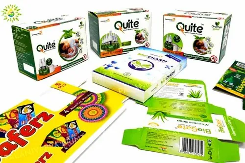 Printed mono cartons, a soap carton and a flat die-cut carton